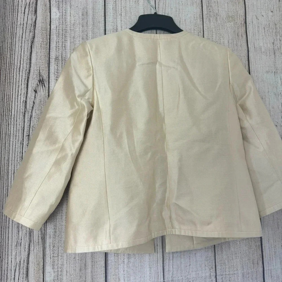Talbots Womens Open front Silk blend  Blazer Jacket size 10 - Picture 8 of 13